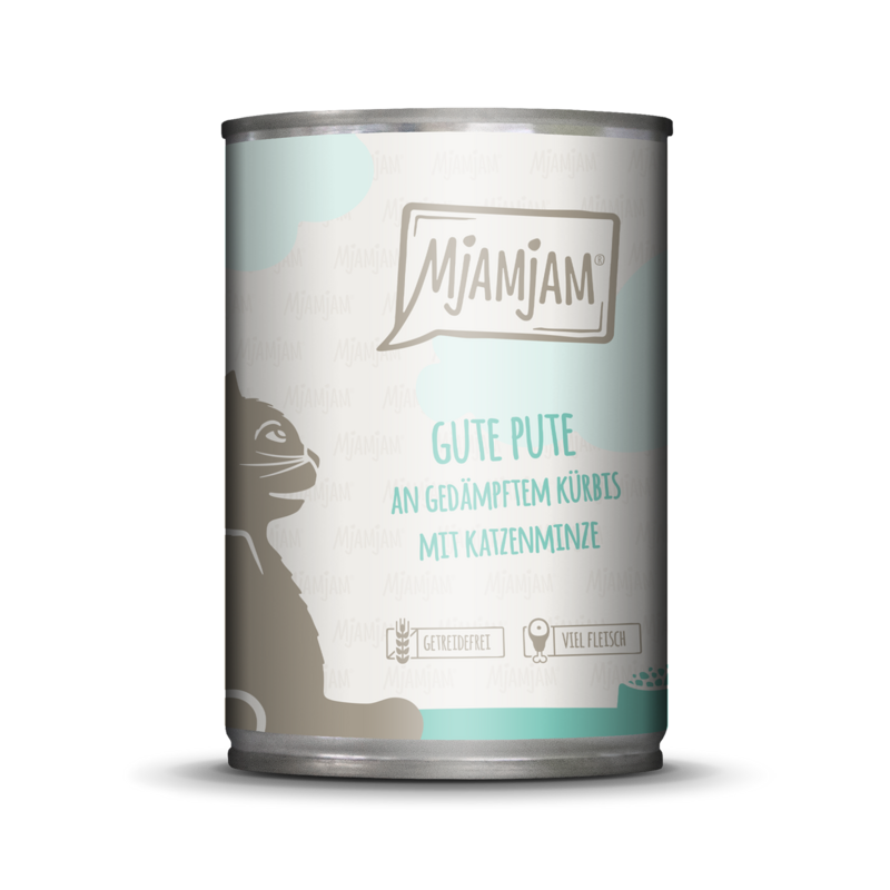 MjAMjAM – Gute Pute an gedämpftem Kürbis mit Katzenminze 🐱 400 g MjAMjAM – Gute Pute an gedämpftem Kürbis mit Katzenminze 🐱 400 g
