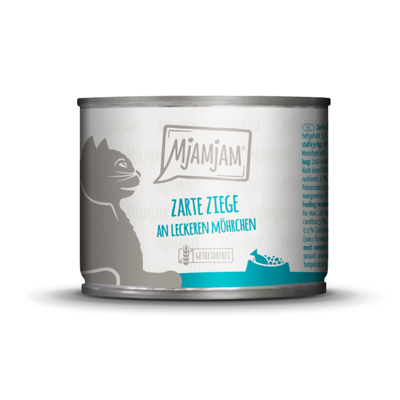 MjAMjAM – Zarte Ziege an leckeren Möhrchen 🐱 200 g MjAMjAM – Zarte Ziege an leckeren Möhrchen 🐱 200 g