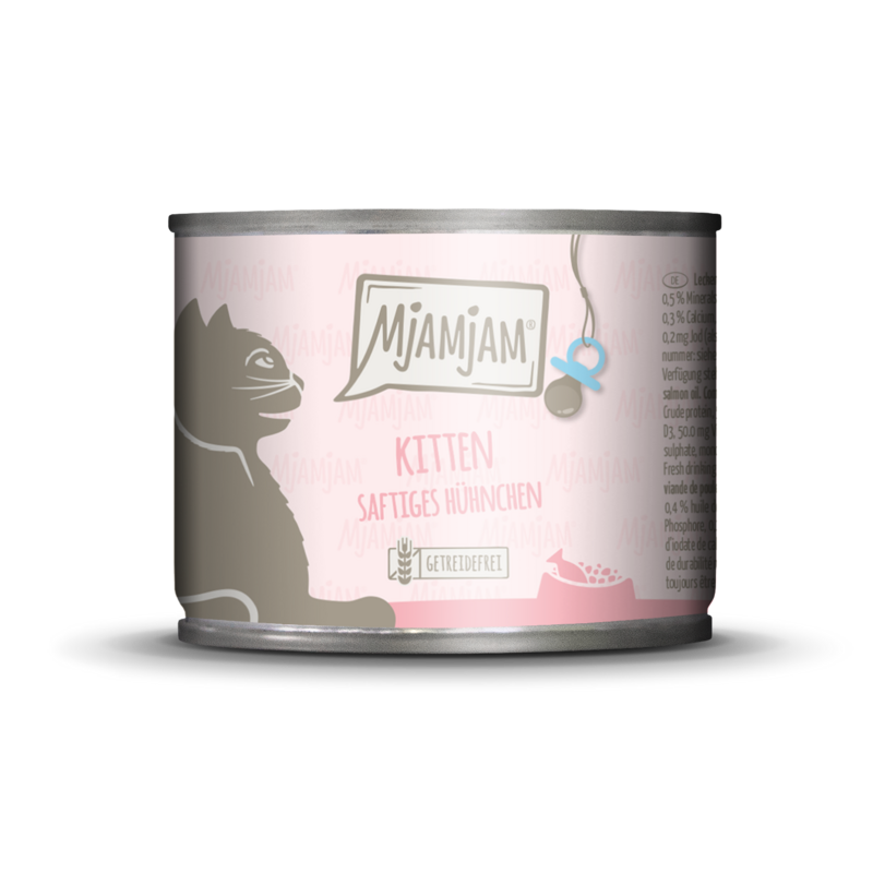 MjAMjAM – Mahlzeit für Kitten 🐱 Saftiges Hühnchen verfeinert mit Lachsöl 🐱 200 g