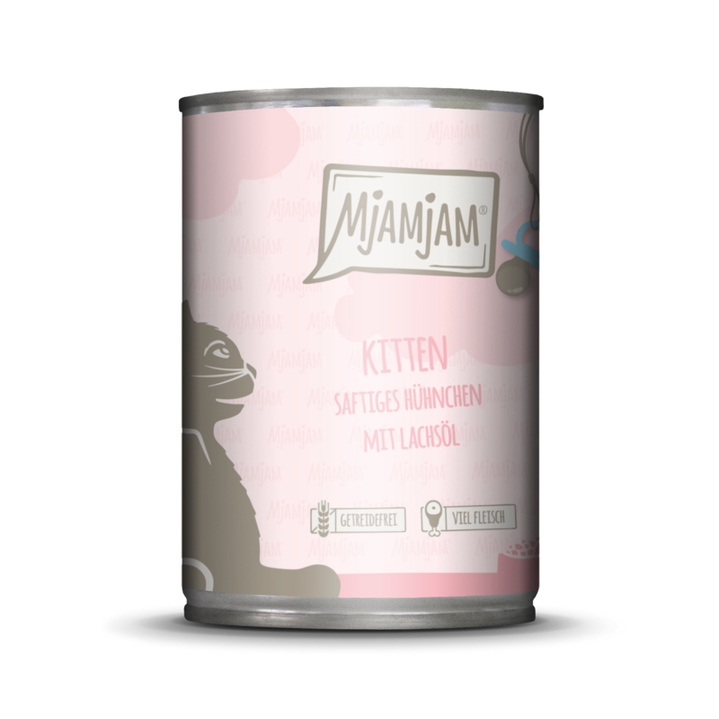 MjAMjAM – Mahlzeit für Kitten 🐱 Saftiges Hühnchen verfeinert mit Lachsöl 🐱 400 g MjAMjAM – Mahlzeit für Kitten 🐱 Saftiges Hühnchen verfeinert mit Lachsöl 🐱 400 g
