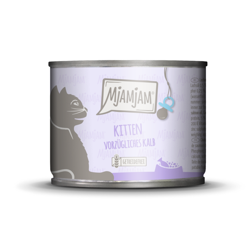 MjAMjAM – Mahlzeit für Kitten 🐱 Vorzügliches Kalb mit Lachsöl 🐱 200 g MjAMjAM – Mahlzeit für Kitten 🐱 Vorzügliches Kalb mit Lachsöl 🐱 200 g