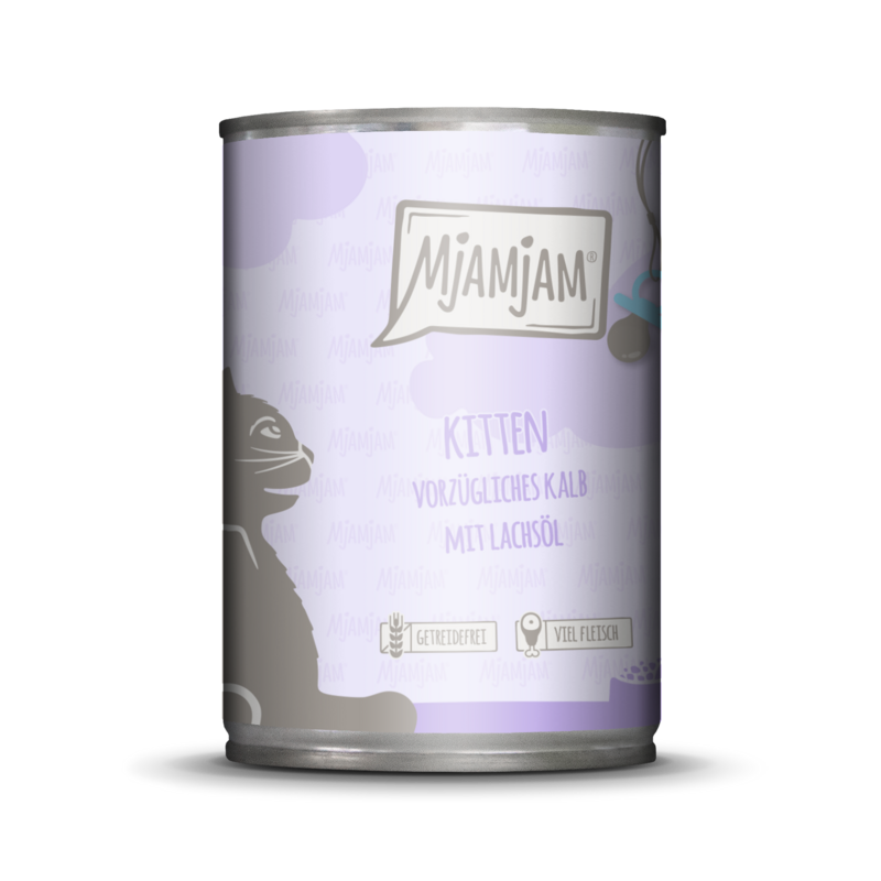 MjAMjAM – Mahlzeit für Kitten 🐱 Vorzügliches Kalb mit Lachsöl 🐱 400 g MjAMjAM – Mahlzeit für Kitten 🐱 Vorzügliches Kalb mit Lachsöl 🐱 400 g