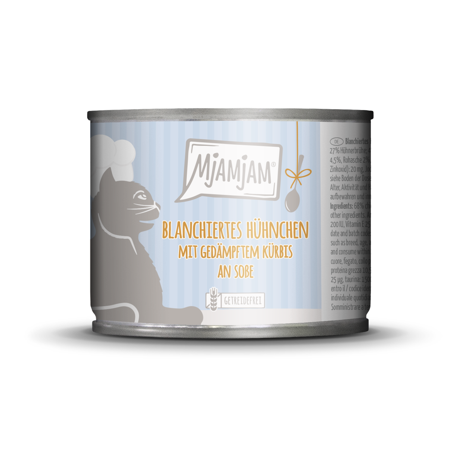 MjAMjAM – Blanchiertes Hühnchen mit gedämpftem Kürbis an Soße ? 185 g