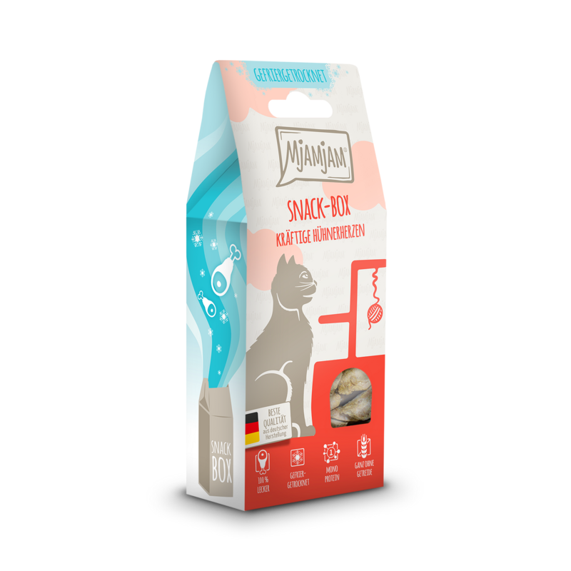 MjAMjAM - Snackbox 🐱 Kräftige Hühnerherzen 🐱 35 g MjAMjAM - Snackbox 🐱 Kräftige Hühnerherzen 🐱 35 g