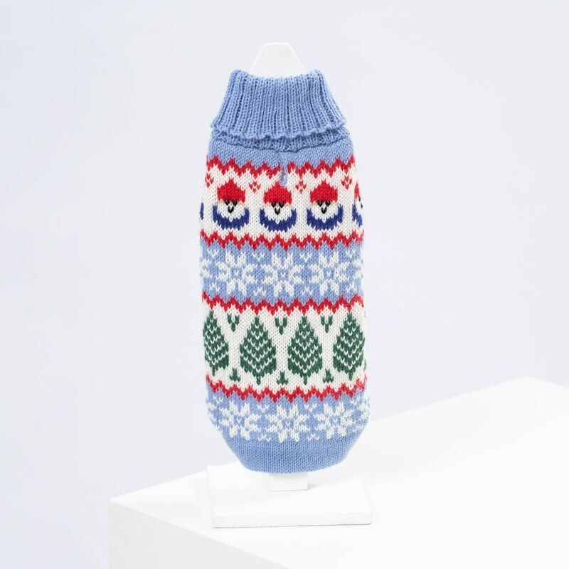 Alqo Wasi - Holiday Gnomes Light Blue 🐶 Alpaka-Hundepullover 🐶 Gr. L Alqo Wasi - Holiday Gnomes Light Blue 🐶 Alpaka-Hundepullover 🐶 Gr. L