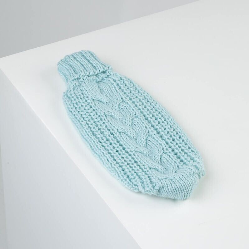 ​Alqo Wasi - Chunky Cable Knit Mint 🐶 Alpaka-Hundepullover 🐶 ​Gr. L