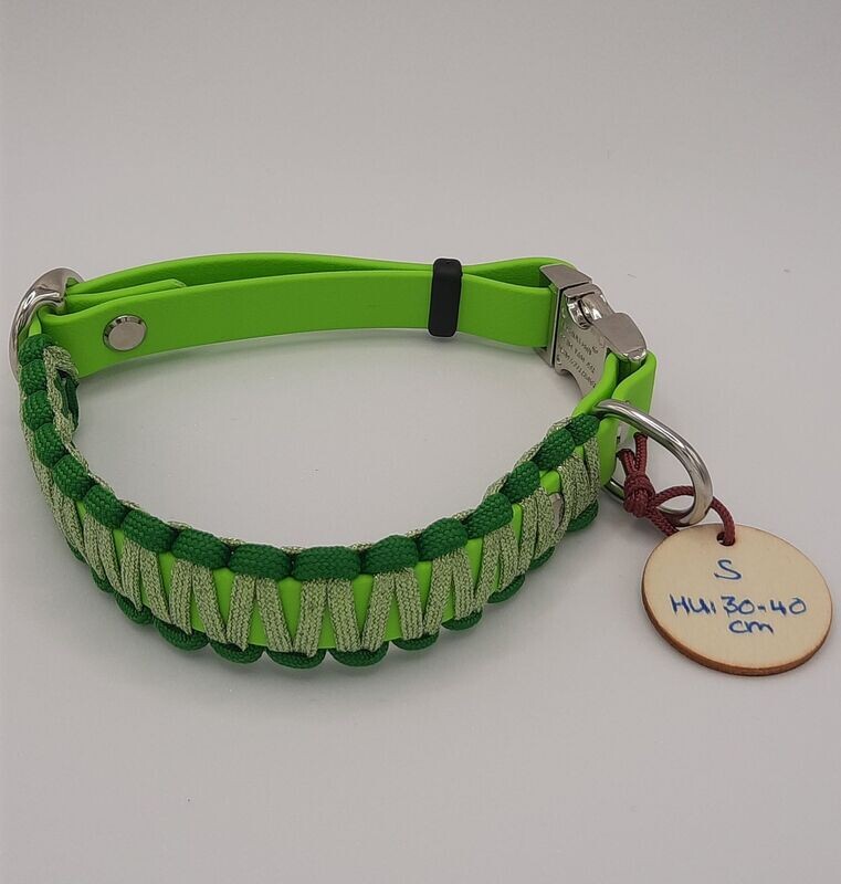 Räuberpony Design - Halsband aus Biothane 🐶 mit Umflechtung 🐶 grün • S Räuberpony Design - Halsband aus Biothane 🐶 mit Umflechtung 🐶 grün • S