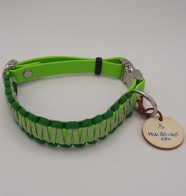 Räuberpony Design - Halsband aus Biothane 🐶 mit Umflechtung 🐶 grün • S