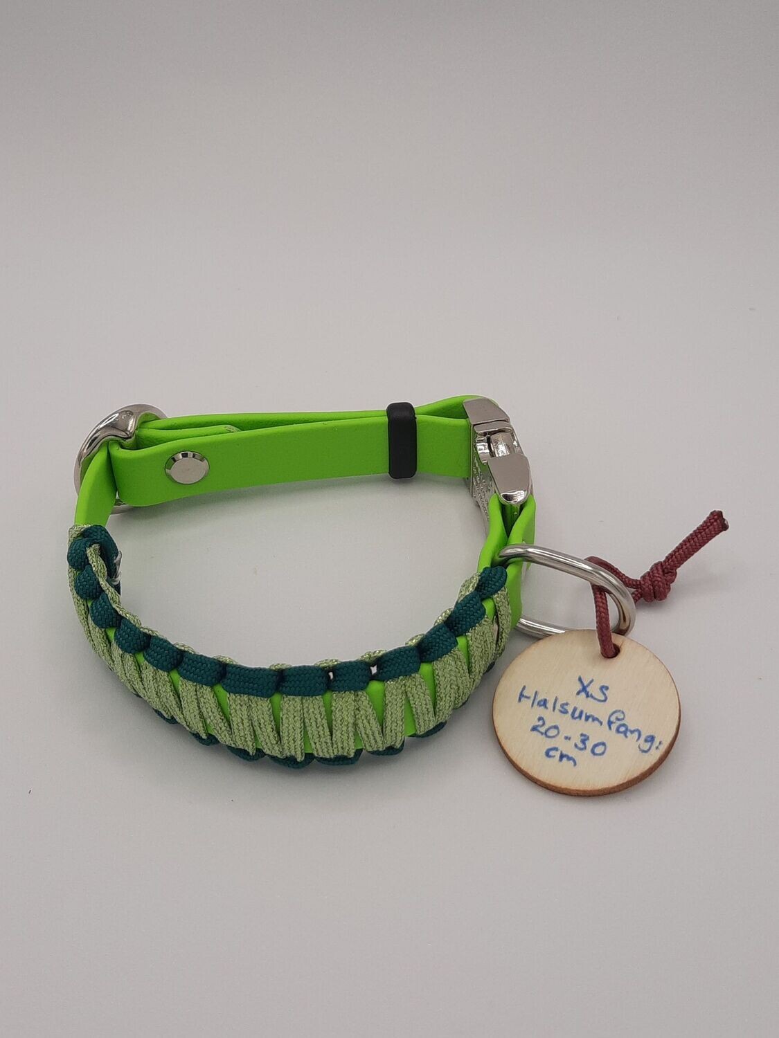 Räuberpony Design - Halsband aus Biothane ? mit Umflechtung ? grün • XS