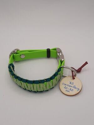 Räuberpony Design - Halsband aus Biothane 🐶 mit Umflechtung 🐶 grün • XS