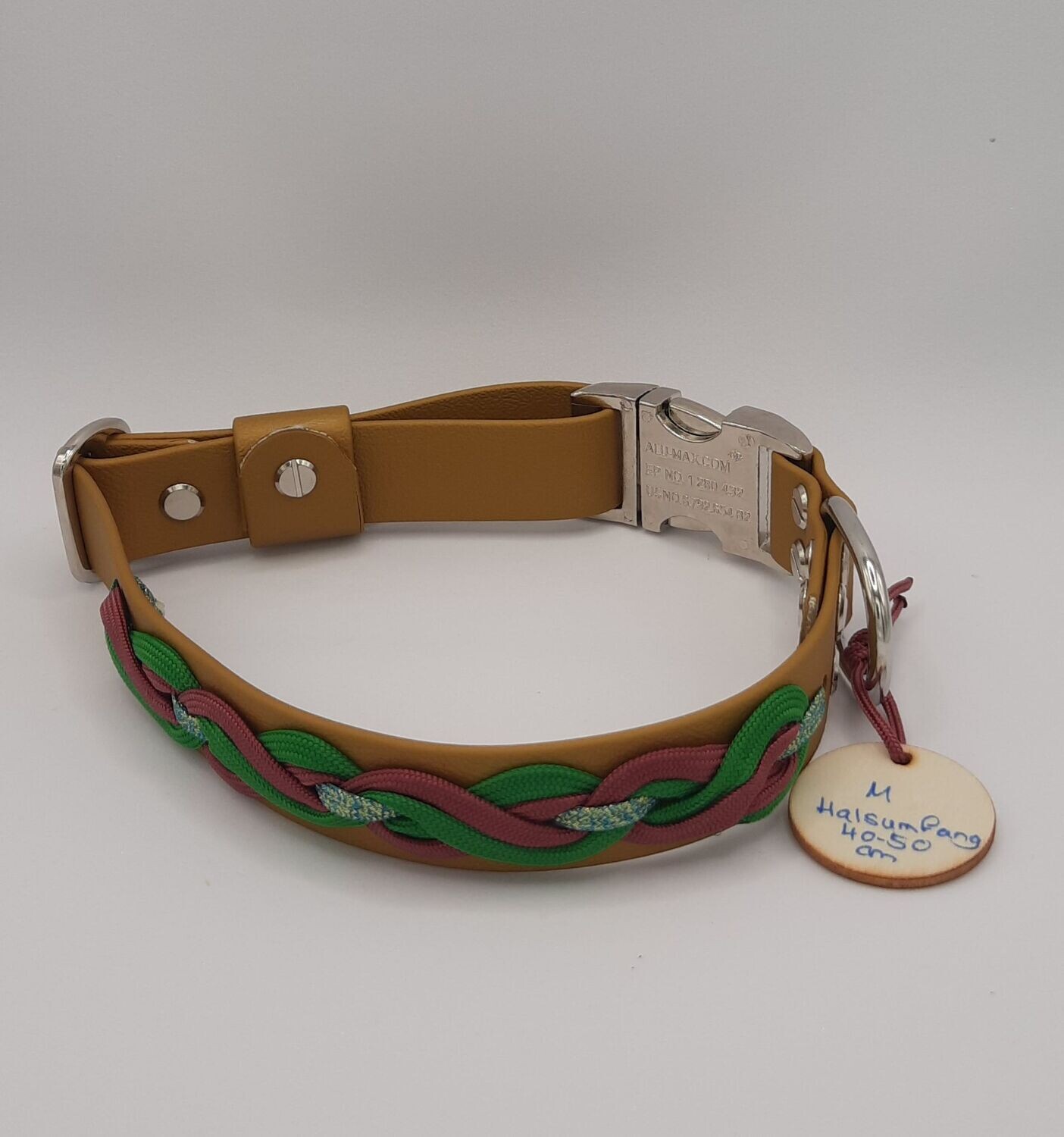 Räuberpony Design - Halsband aus Biothane ? mit Aufflechtung ? gold • M