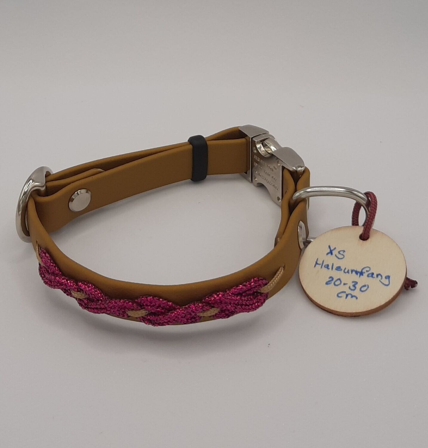 Räuberpony Design - Halsband aus Biothane ? mit Aufflechtung ? gold • XS