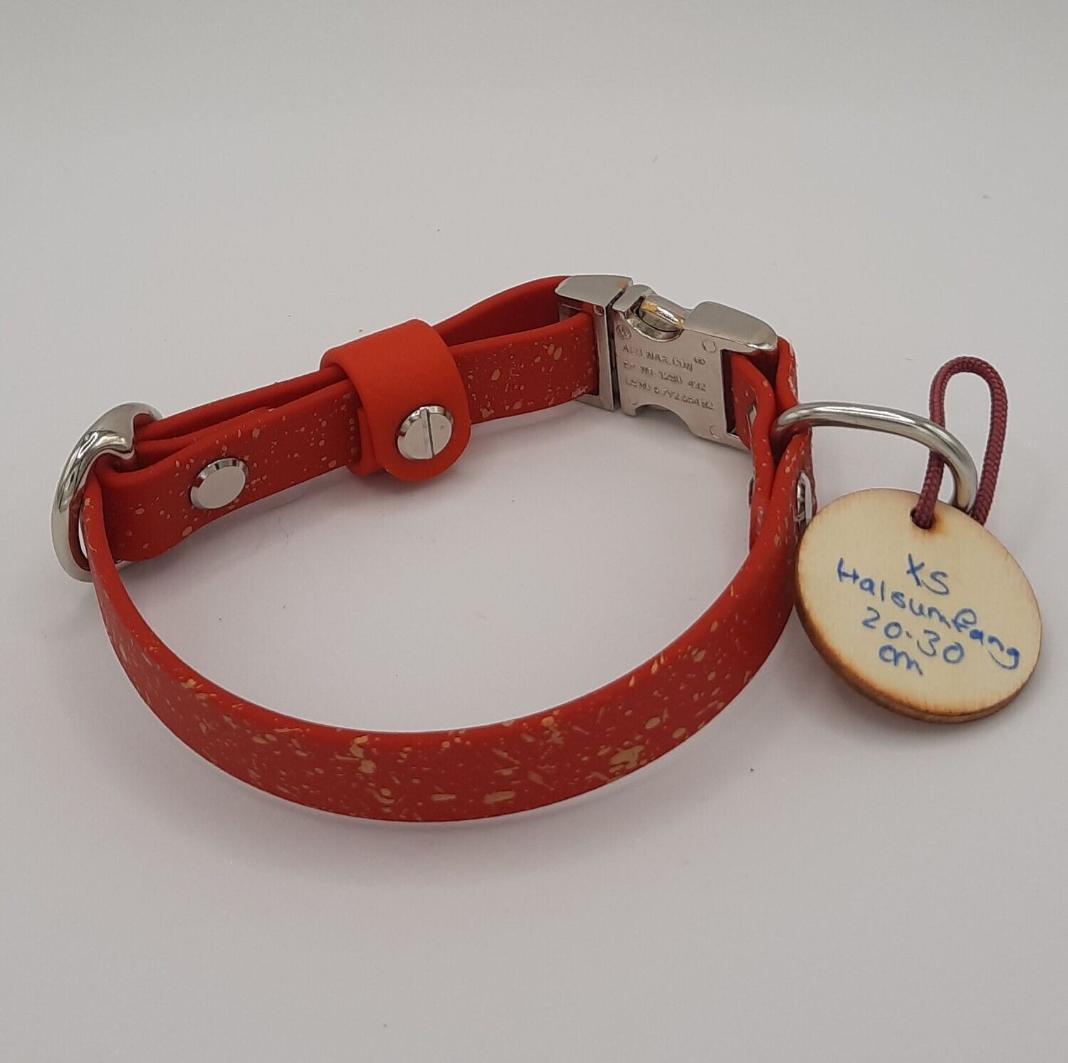 Räuberpony Design - Halsband aus Biothane ? mit Sprenkelmuster ? rot • XS
