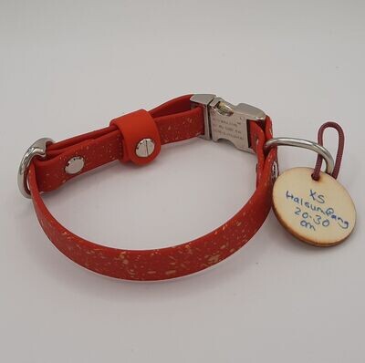 Räuberpony Design - Halsband aus Biothane 🐶 mit Sprenkelmuster 🐶 rot • XS
