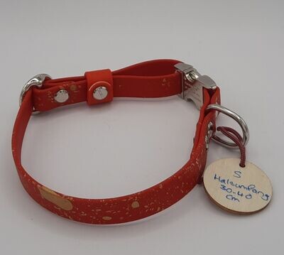Räuberpony Design - Halsband aus Biothane 🐶 mit Sprenkelmuster 🐶 rot • S