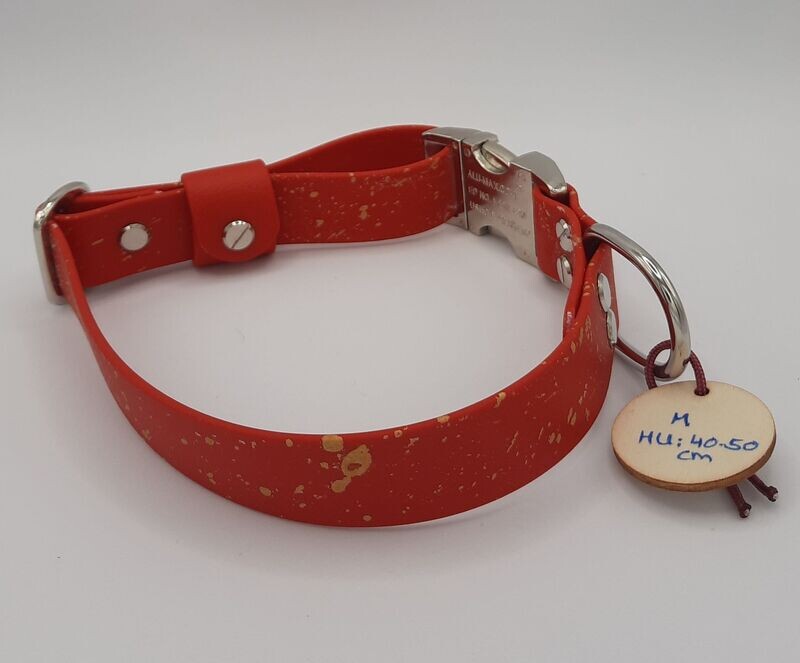 Räuberpony Design - Halsband aus Biothane 🐶 mit Sprenkelmuster 🐶 rot • M Räuberpony Design - Halsband aus Biothane 🐶 mit Sprenkelmuster 🐶 rot • M
