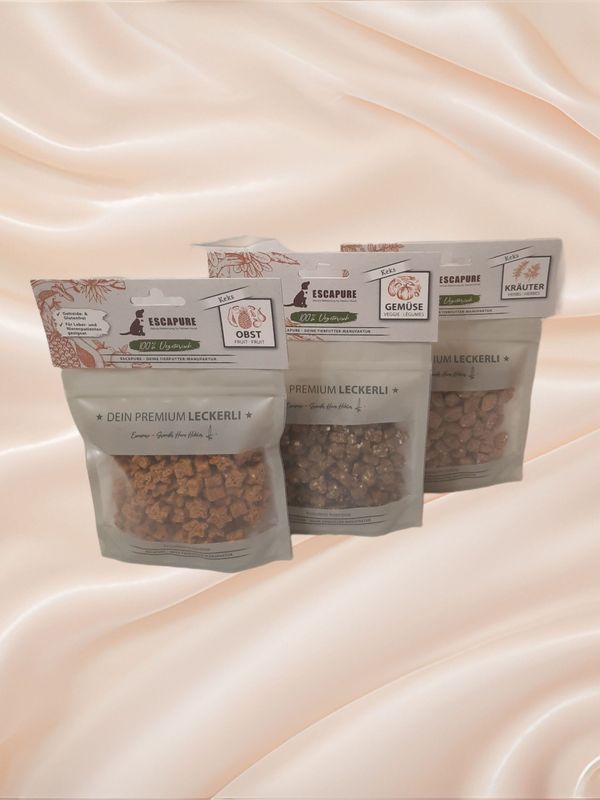 Escapure - Mixpaket 🐶 Keks Vegetarisch 🐶 3 x 150 g Escapure - Mixpaket 🐶 Keks Vegetarisch 🐶 3 x 150 g