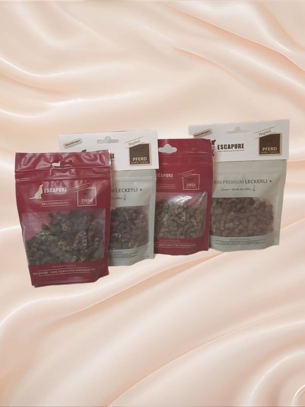 Escapure - Mixpaket 🐶 Hupferl Gemischt 5 🐶 4 x 150 g Escapure - Mixpaket 🐶 Hupferl Gemischt 5 🐶 4 x 150 g