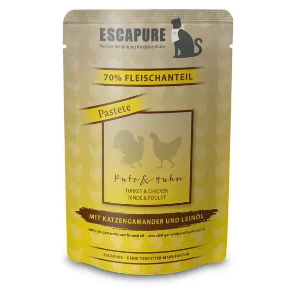 Escapure - Pute & Huhn mit Leinöl 🐱 100 g Escapure - Pute & Huhn mit Leinöl 🐱 100 g