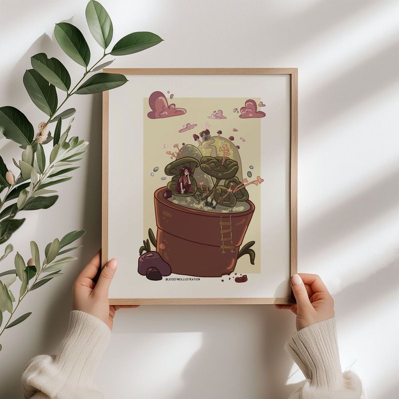 Cozy Gartenzeit- Kunstdruck Mattes Papier mit leichter Struktur