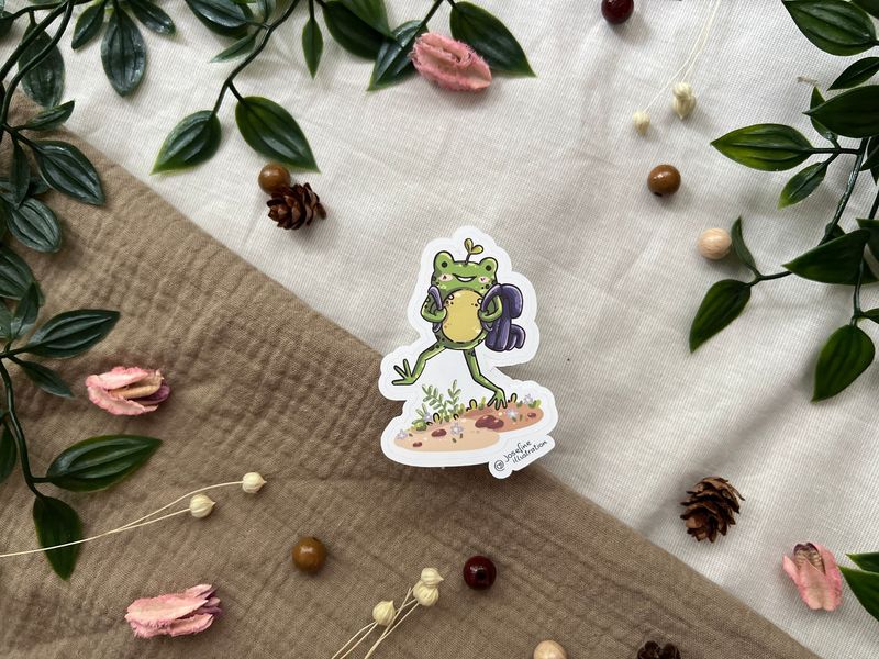 Hubertus der Frosch - Süßer Vinyl Sticker 