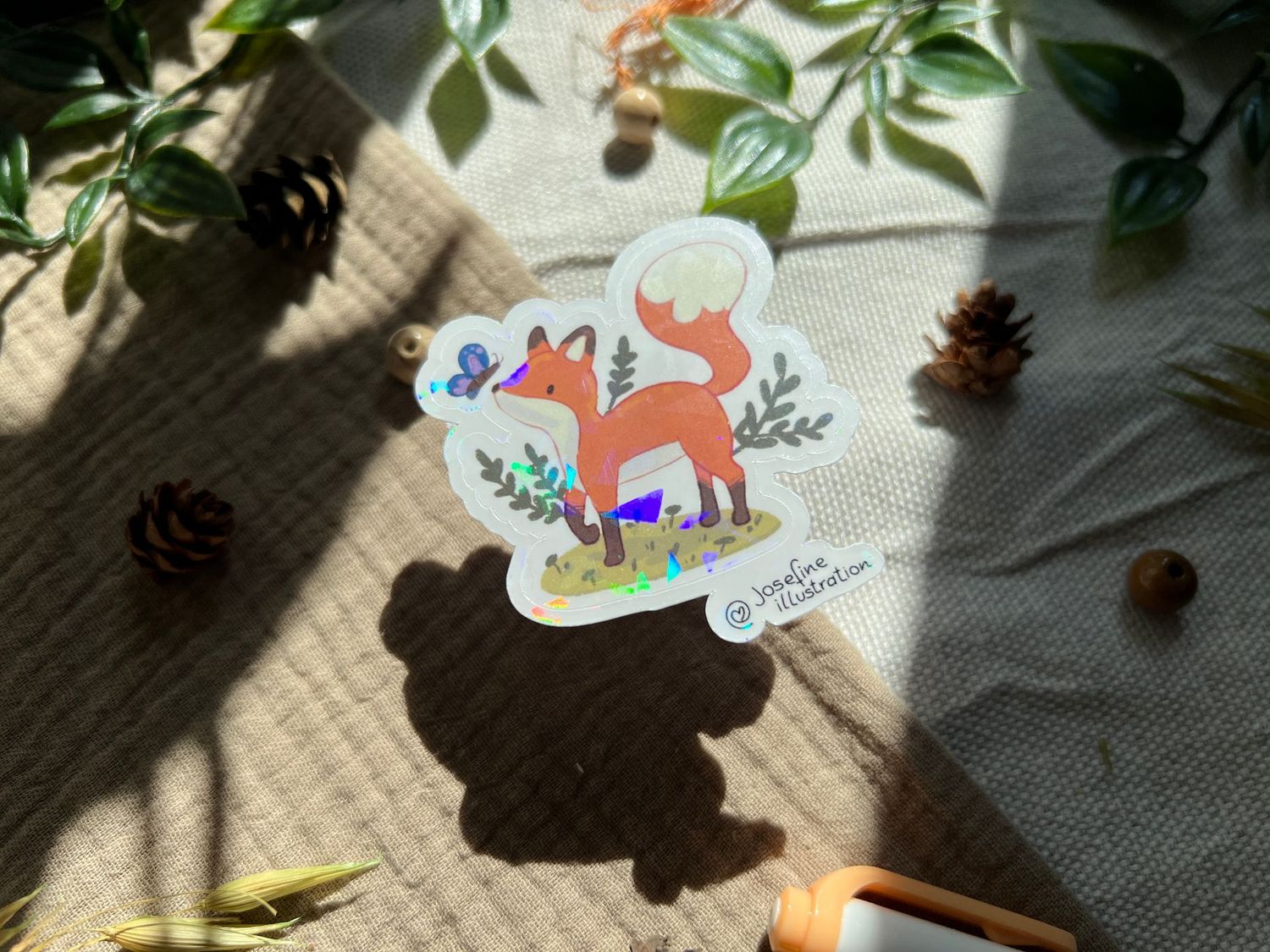 Findus der Fuchs - Süßer Vinyl Sticker glitzer