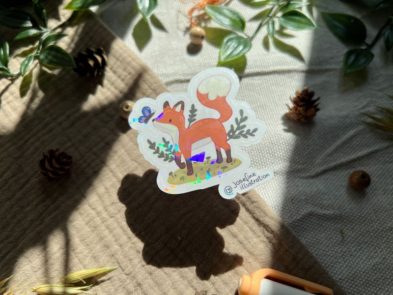 Findus der Fuchs - Süßer Vinyl Sticker glitzer
