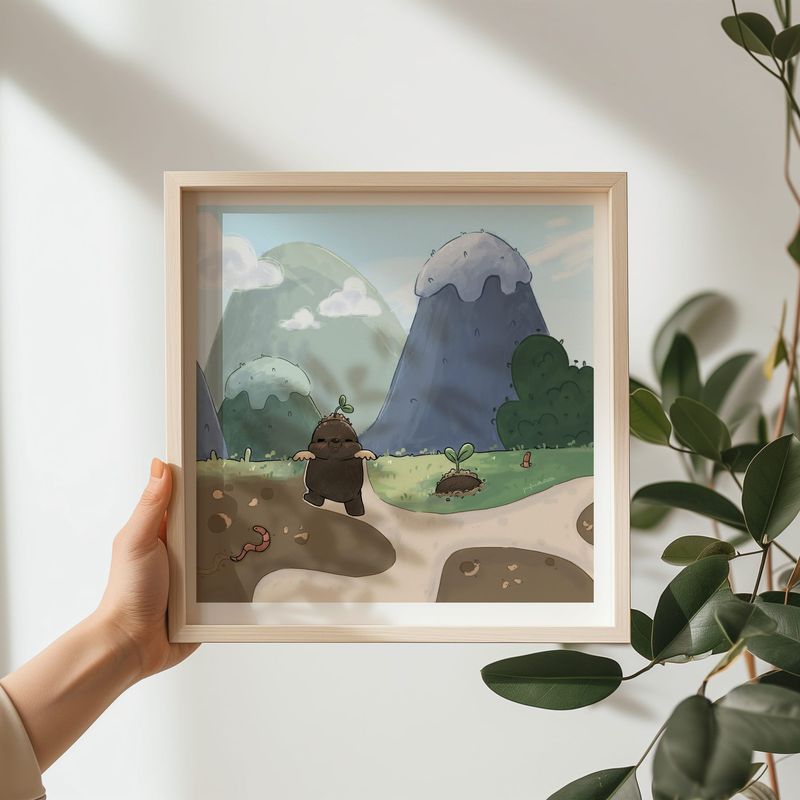 Bernd der Maulwurf- Kunstdruck Mattes Papier mit leichter Struktur