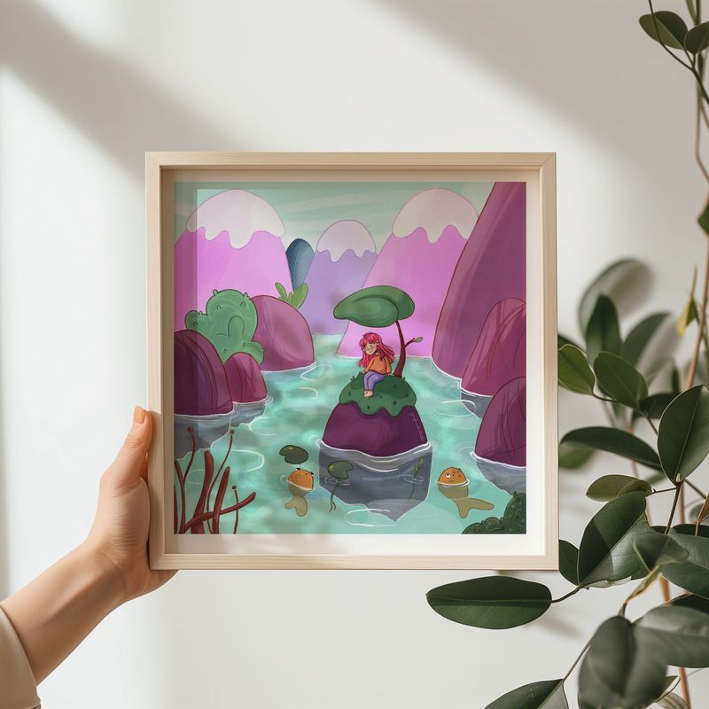 Wasser Freundschaften - Kunstdruck Mattes Papier mit leichter Struktur