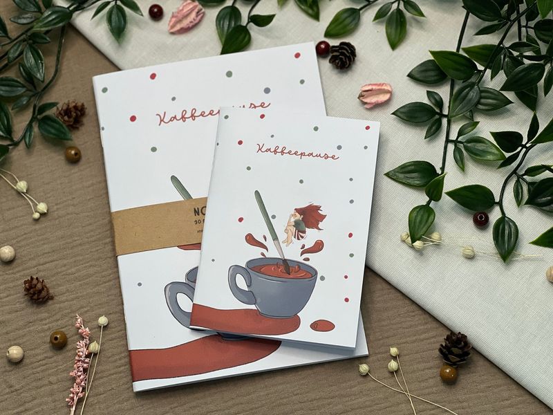 Kaffeepause - Handgemachtes Notizheft 30 Seiten