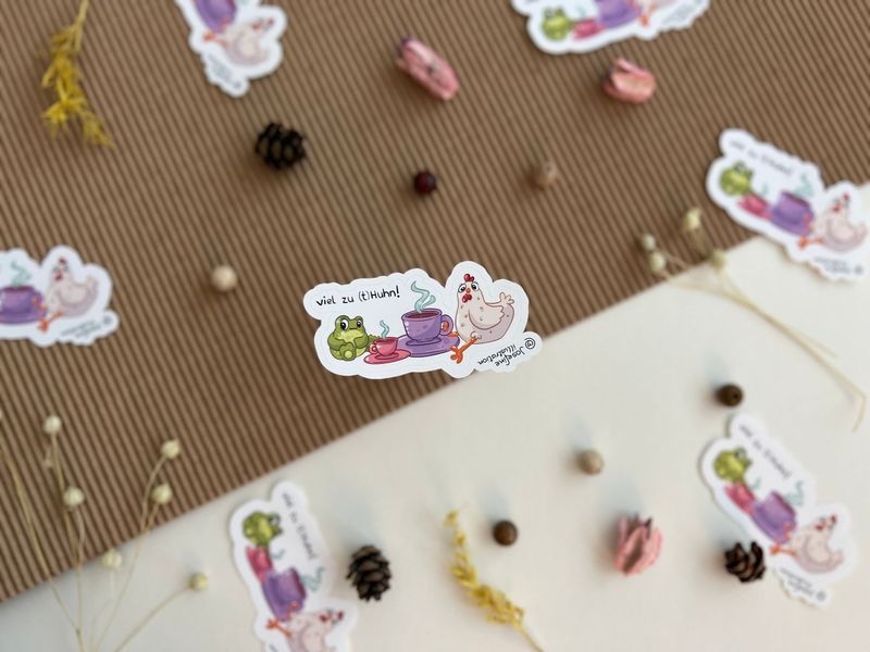 Viel zu (t)Huhn - Vinyl Sticker 