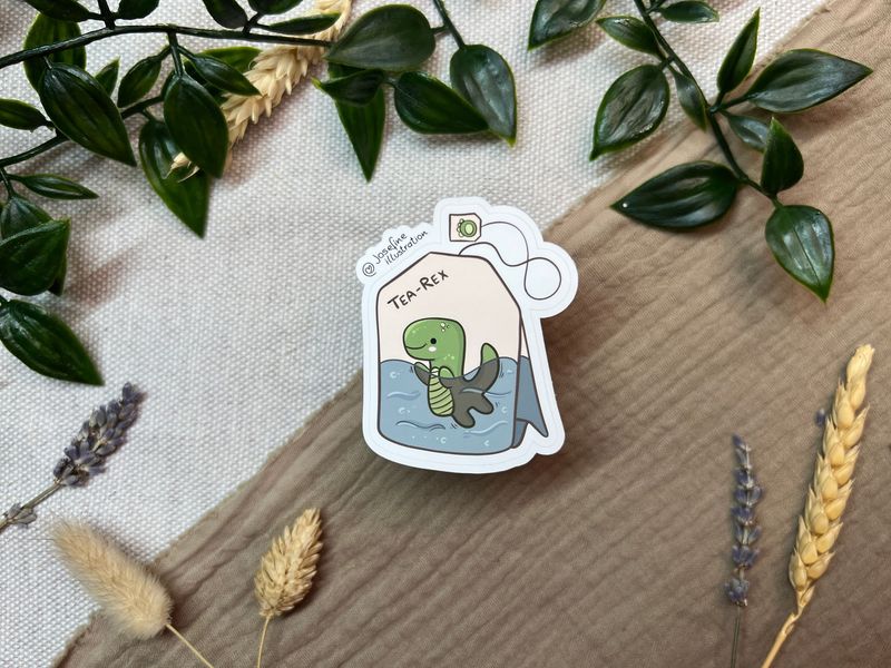 Tea-Rex - Süßer Vinyl Sticker 