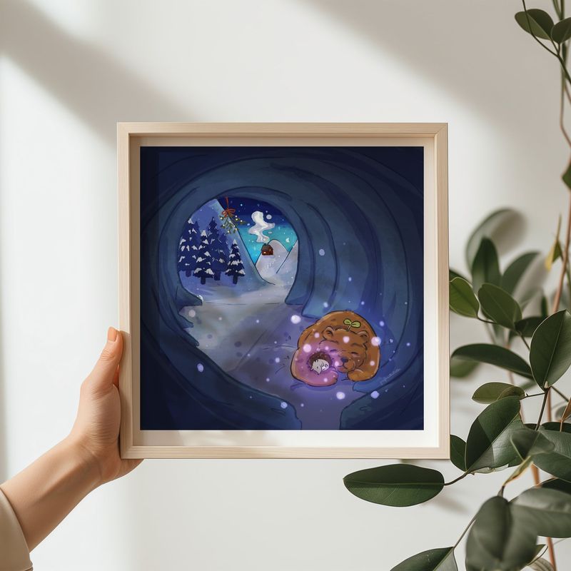 Magische Winternacht- Kunstdruck Mattes Papier mit leichter Struktur