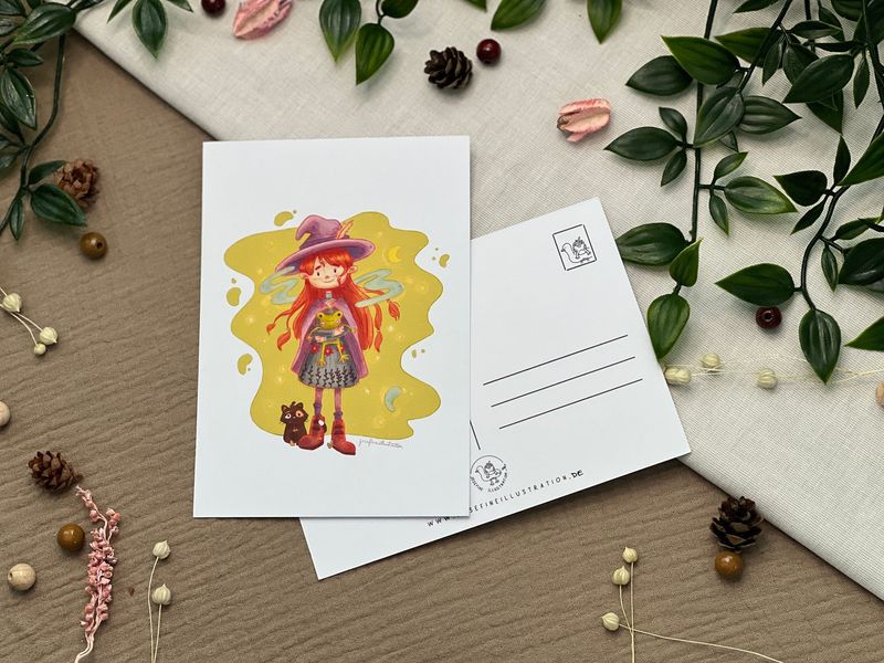 Kiki Katzenwunder - Kunstdruck, Postkarte Illustration