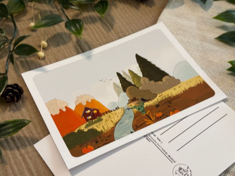 Herbstgeflüster  - Kunstdruck, Postkarte Illustration