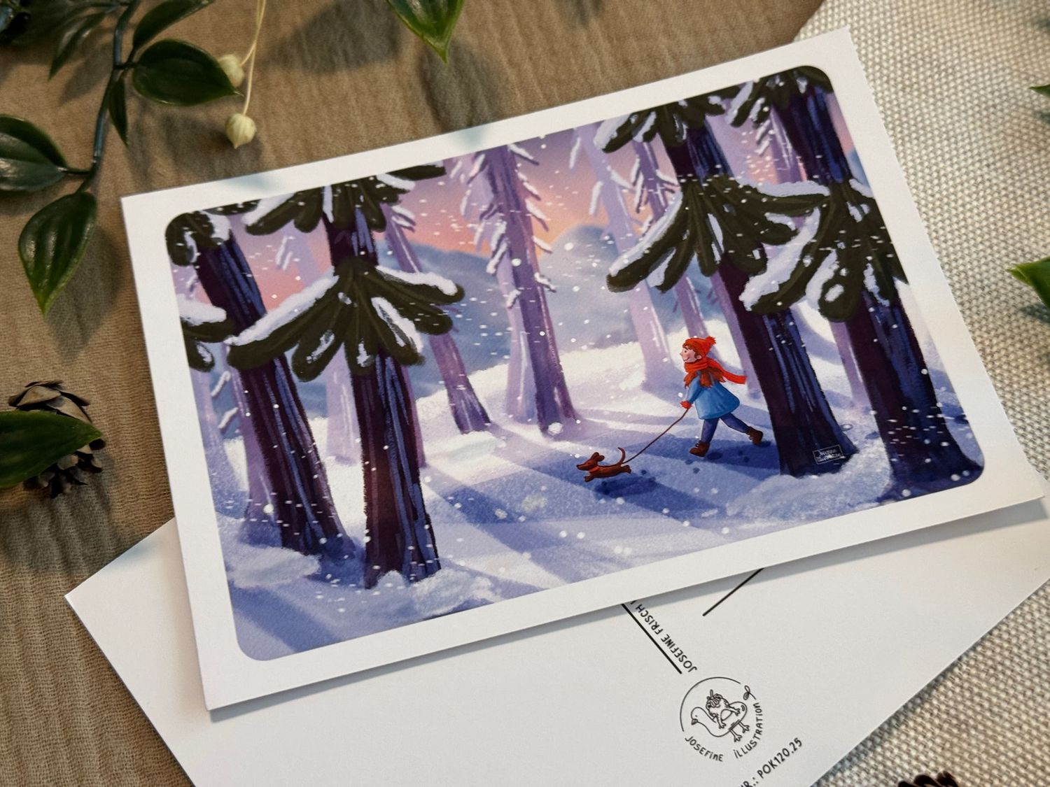 Winterzauber- Kunstdruck, Postkarte Illustration