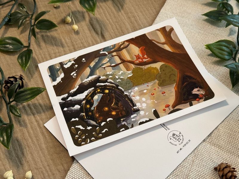 Winterschlaf - Kunstdruck, Postkarte Illustration