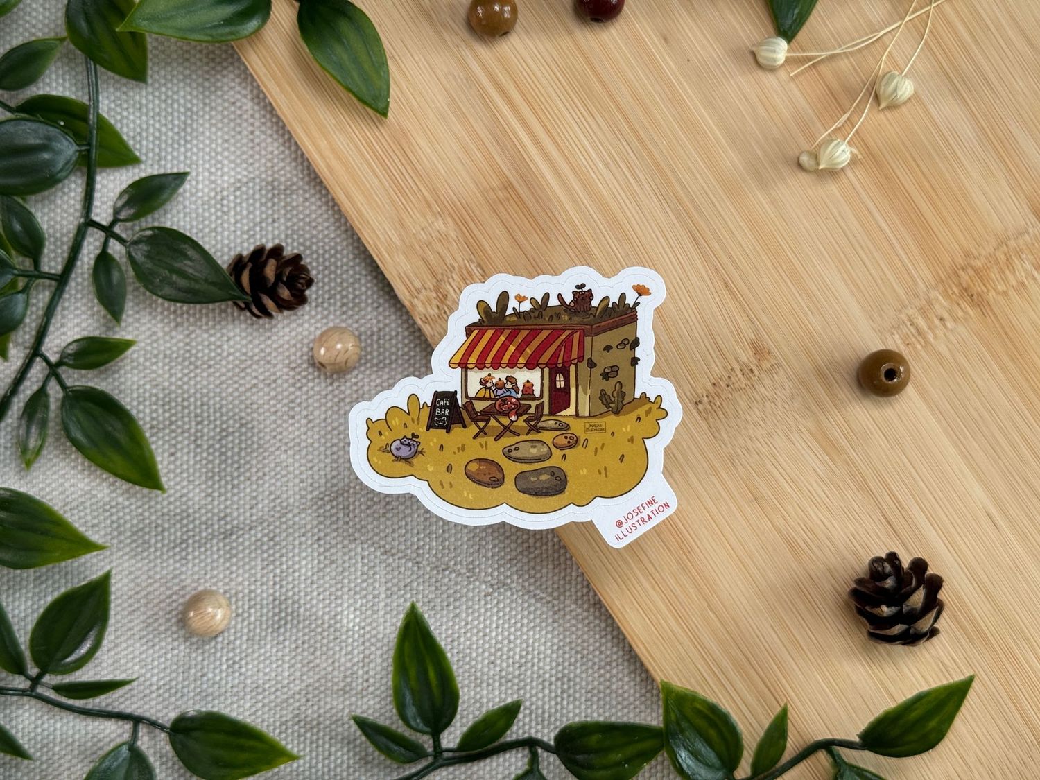 Katzen Café Bar  -  Süßer Vinyl Sticker