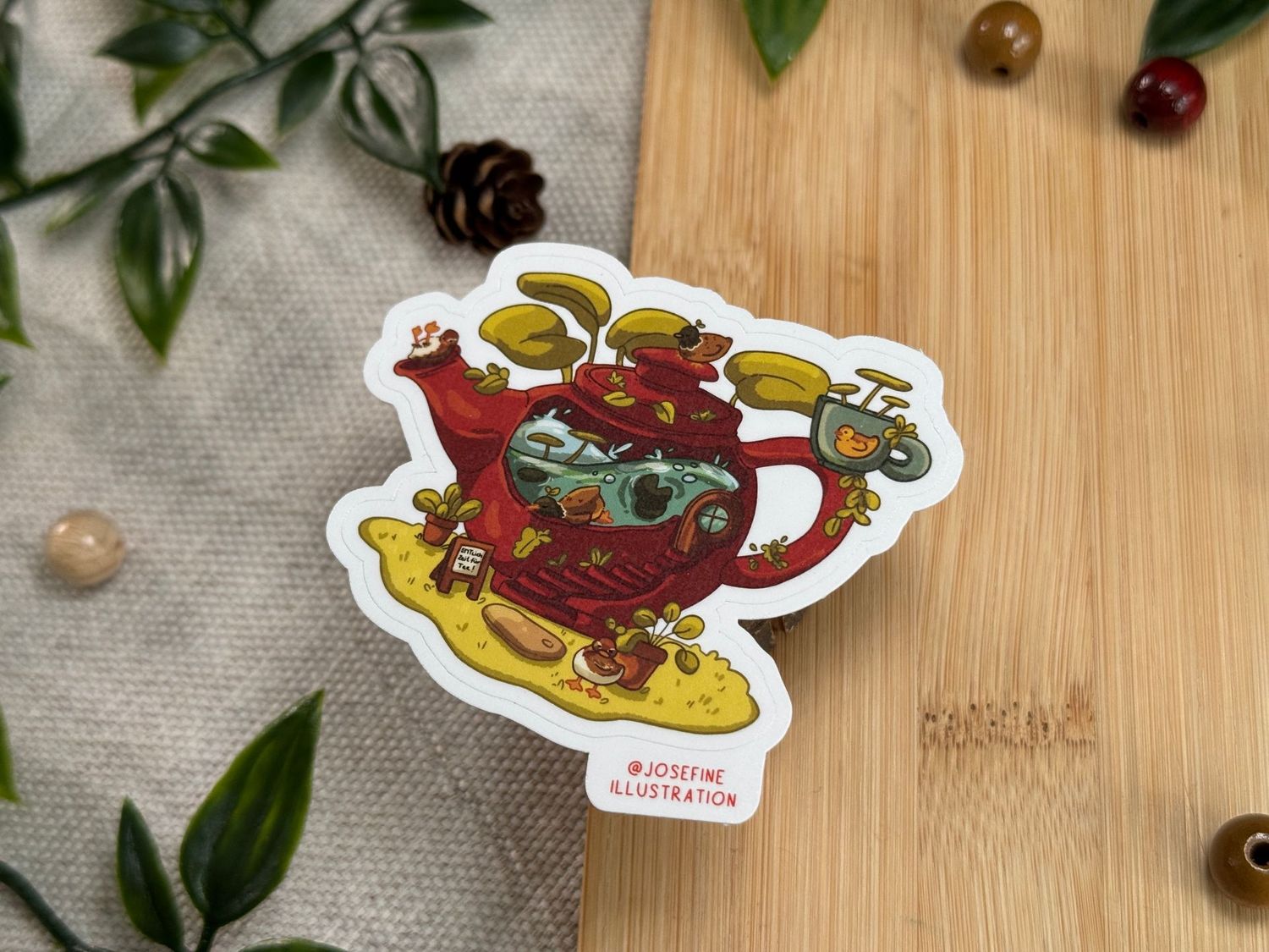 ENTlich Zeit für Tee -  Süßer Vinyl Sticker