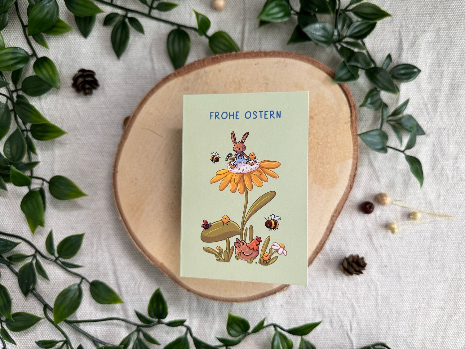 Osterblume mit Freunden - Süße Oster Grußkarte
