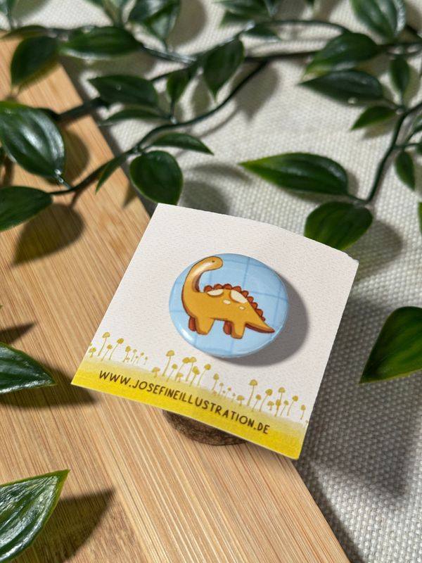Dino Gelb Button Größe S