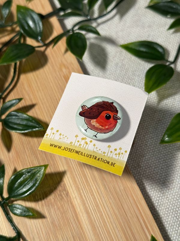 Helga Rotkehlchen Button Größe S