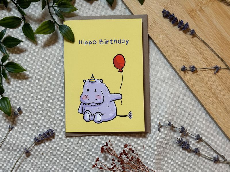Hippo Birthday - Karte