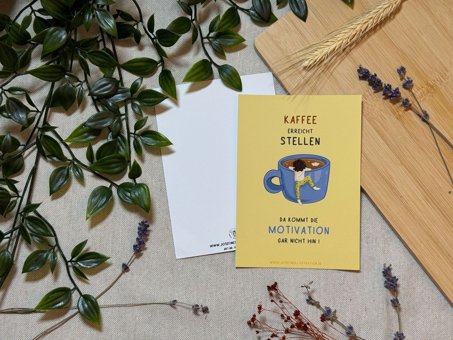 Kaffee erreicht stellen, da kommt die Motivation gar nicht hin! - Lustige Karte