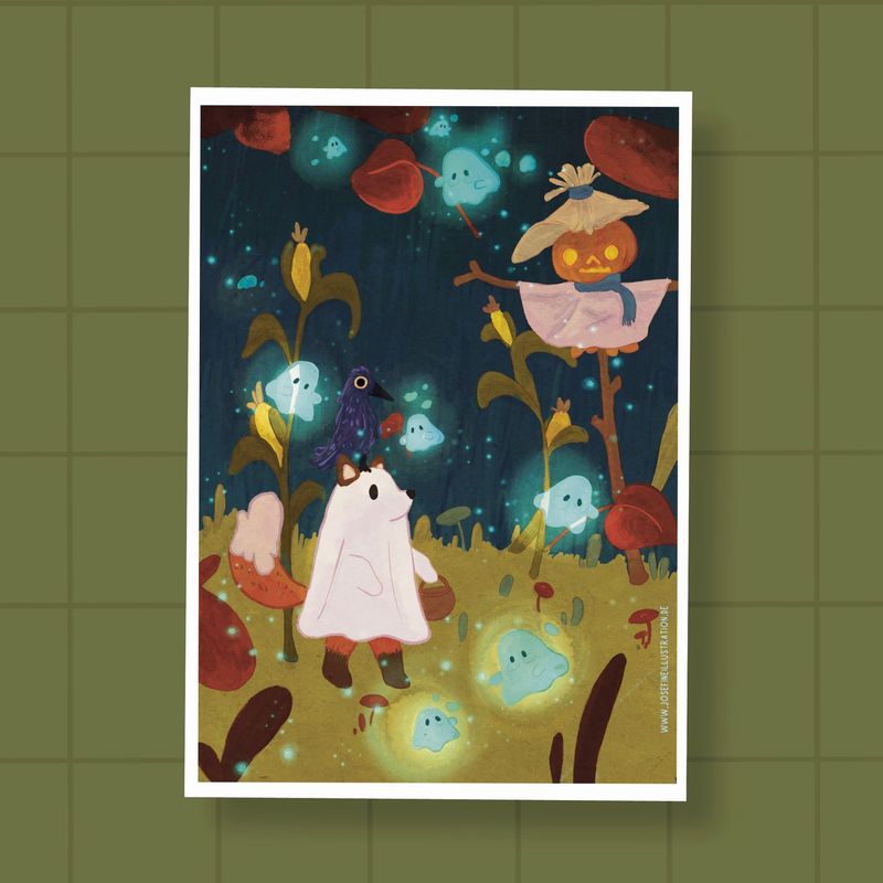 Findus Geisterlichter Abenteuer - Kunstdruck Mattes Papier mit leichter Struktur