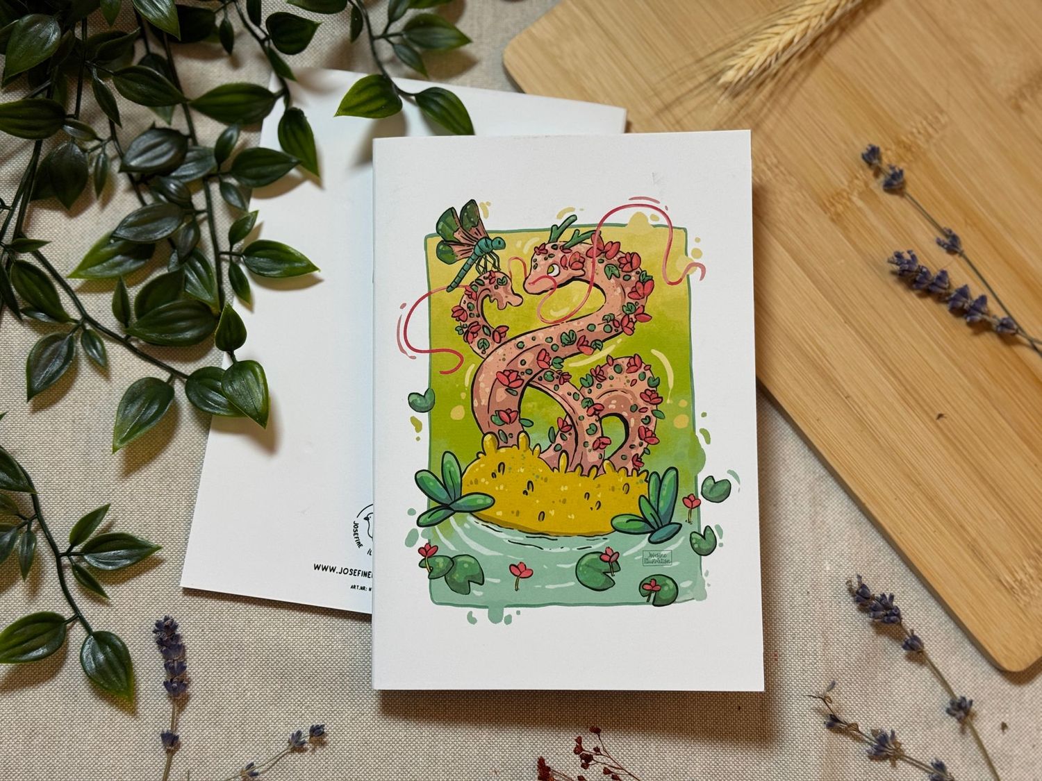 Mia Seerosendrache- Handgemachtes Notizheft 30 Seiten