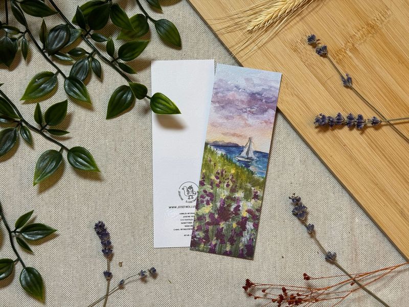 Lavendel Duft am Meer - Aquarell-Optik Lesezeichen