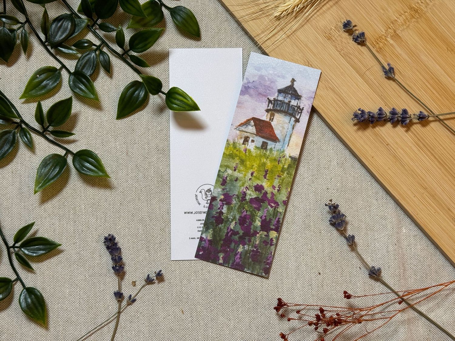 Leuchturm am Meer - Aquarell-Optik Lesezeichen