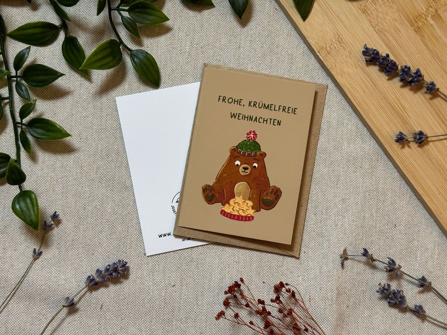 Knu wünscht krümelfreie Weihnachten - Süße Weihnachtliche Karte