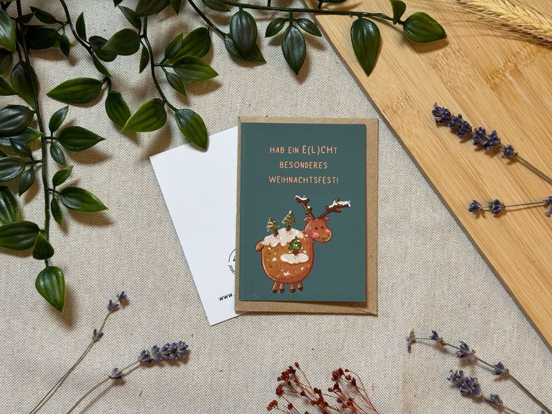 Hab ein E(l)cht besonderes Weihnachtsfest - Süße Weihnachtliche Karte